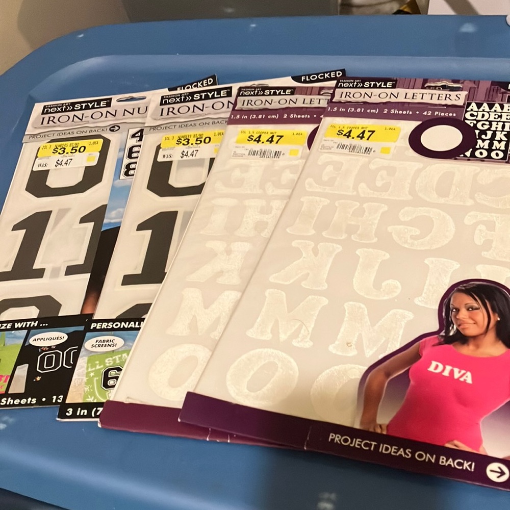 Iron on letters and numbers